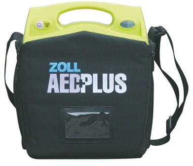 Zoll Defibrylator AED Plus z torbą transportową, bateriami, elektrodą CPR-D i szafką metalową białą