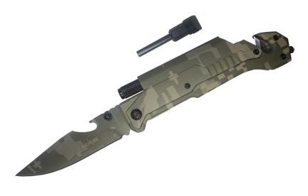 Luksell Nóż ratunkowy - bezpieczeństwa 6w1 camo/moro