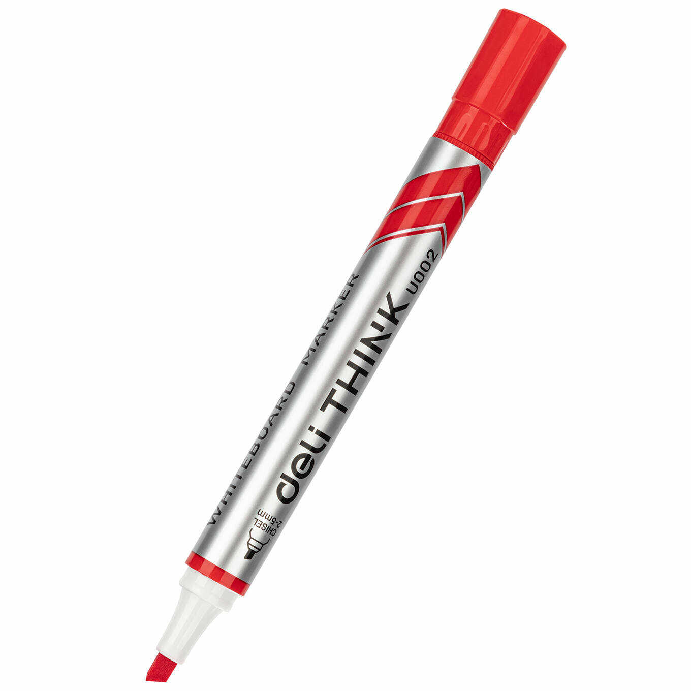 Marker suchościeralny Deli U00240 ścięty 2-5 mm czerwony