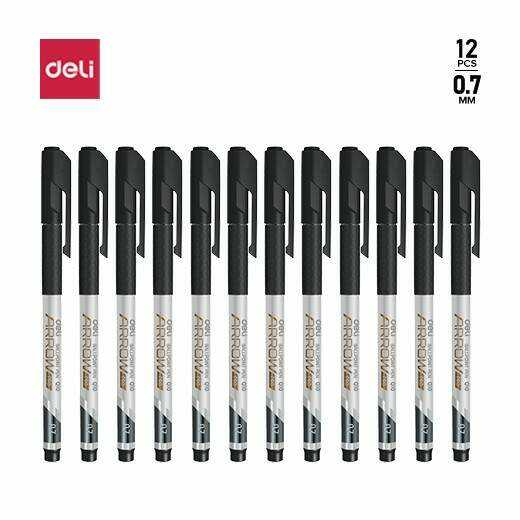 Pióro kulkowe Deli Q10BK arrow pro 0,7 mm czarne