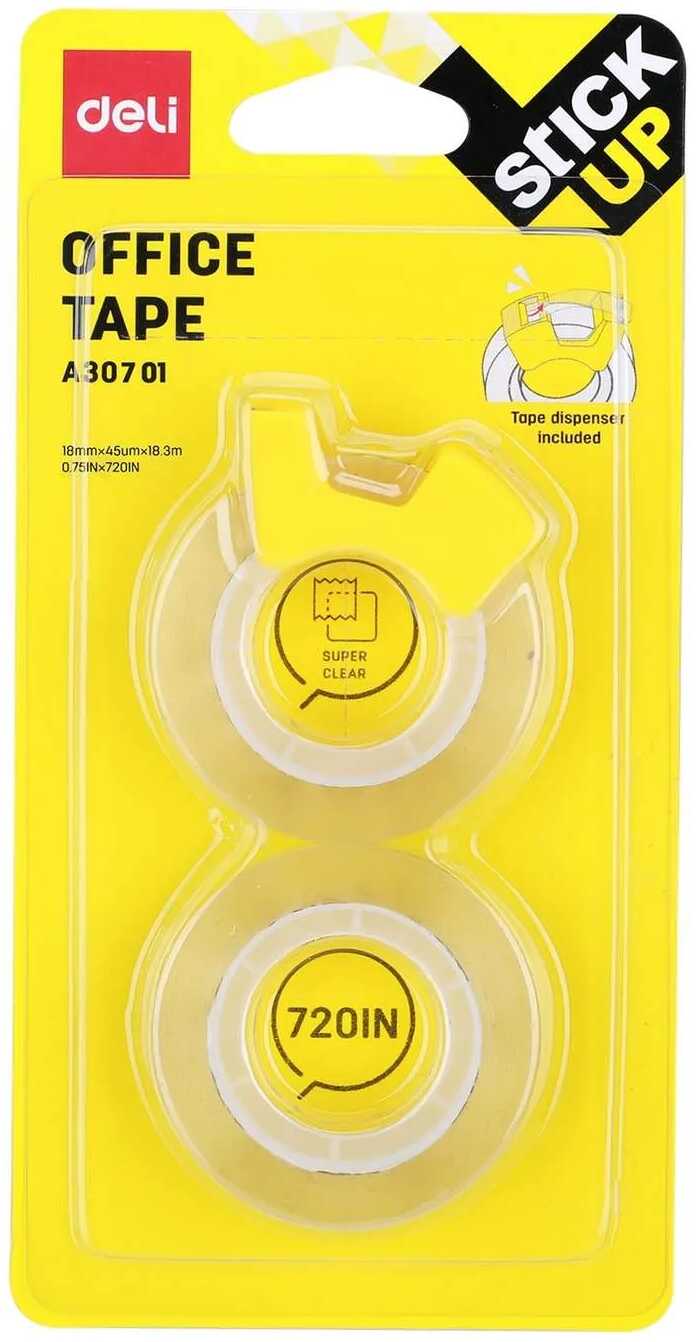 Taśma klejąca przeźroczysta Deli 18mm*18,3m A30701