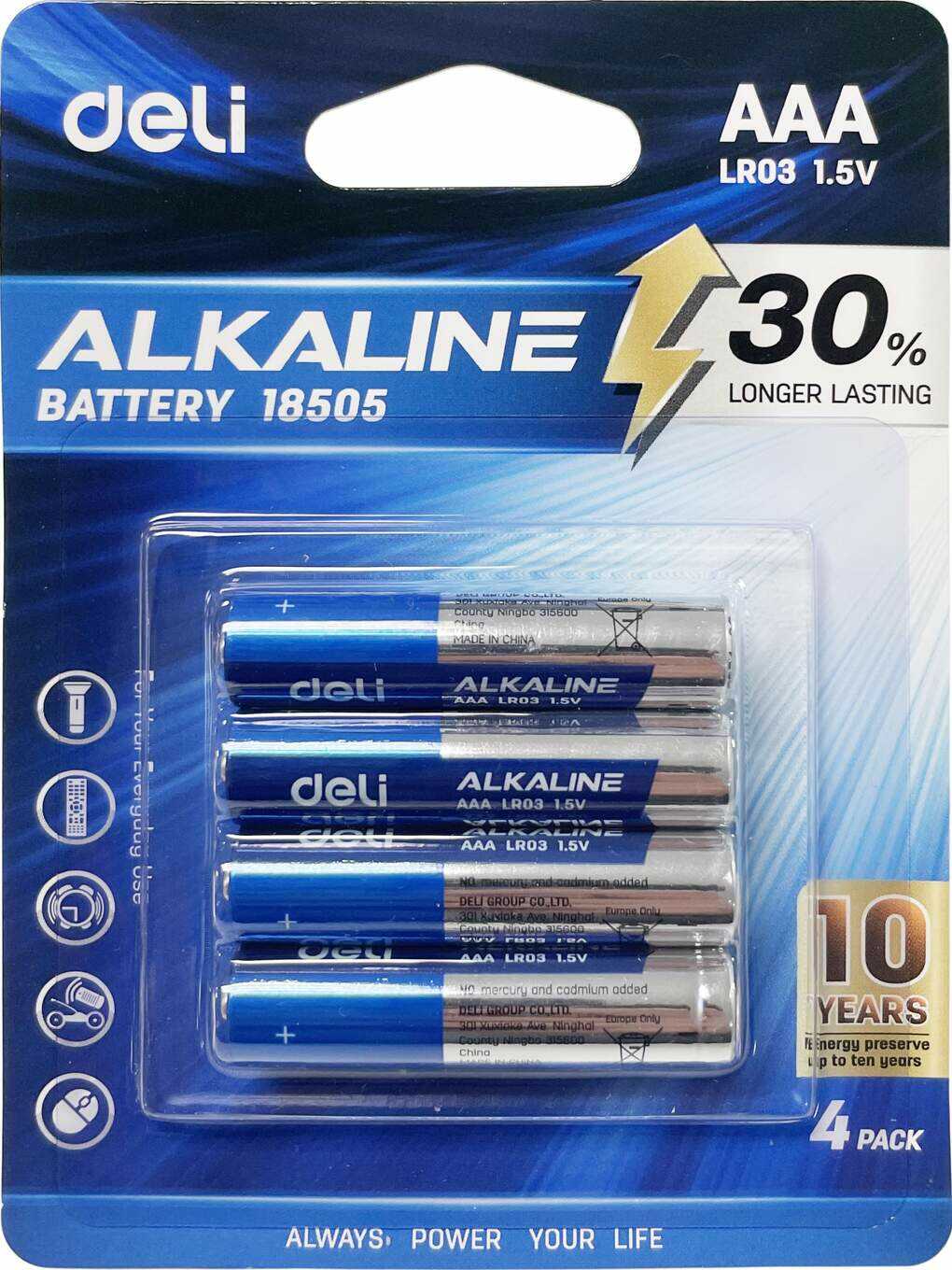 Bateria lr03 Deli 18505 alkaiczna aaa 4 szt.