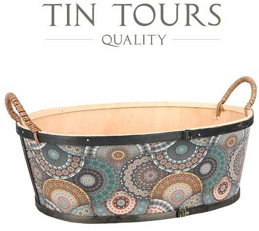 OWALNY KOSZYK Z ŁUBY Z UCHWYTAMI 34x25x12/16 cm