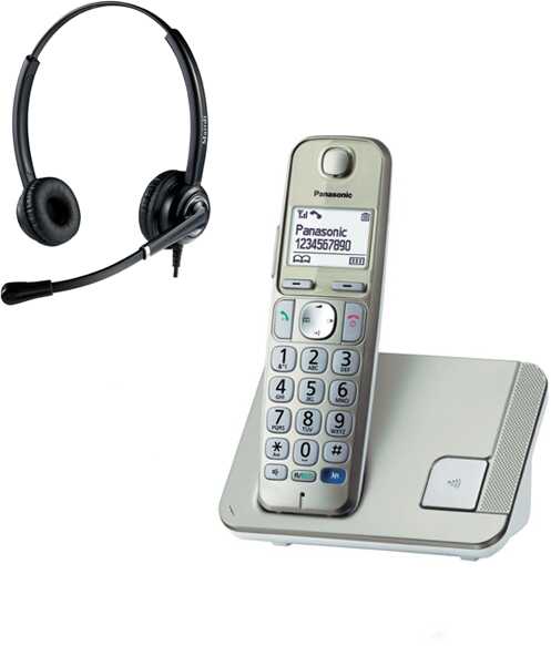 Telefon bezprzewodowy z słuchawką call center Panasonic KX-TGE210PDN + Platora Pro-D