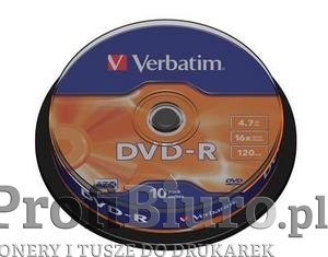 Płyty Verbatim DVD-R 4,7GB 16x - Cake Box - 10szt. - Matt Silver