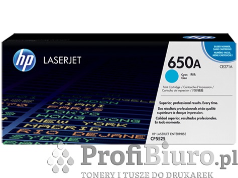 Toner HP 650A / CE271A Cyan do drukarek (Oryginalny) [15k]