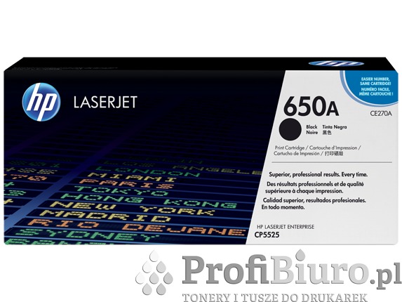 Toner HP 650A / CE270A Black do drukarek (Oryginalny) [13.6k]