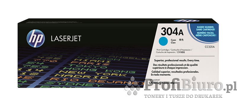 Toner HP 304A / CC531A Cyan do drukarek (Oryginalny) [2.8k]