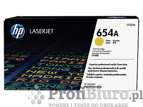 Toner HP 654A / CF332A Yellow do drukarek (Oryginalny) [15k]