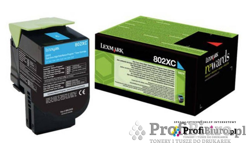 Toner Lexmark 802XC / 80C2XC0 Cyan do drukarek (Oryginalny) [4k]