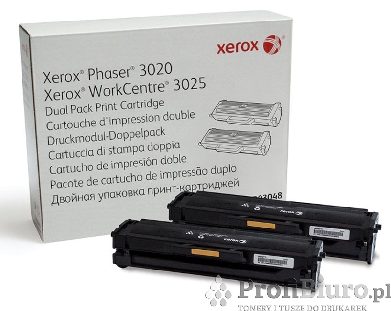 Zestaw 2 tonerów 106R03048 Czarny do drukarek Xerox (Oryginalny) [2x1.5k] 2 Pack