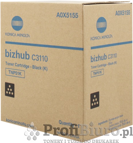 Toner Minolta TNP51K / A0X5155 Black do drukarek (Oryginalny) [5k]