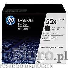 Toner HP 55X / CE255XD Czarny do drukarek (Oryginalny) Dwu Pack [2x12.5k]