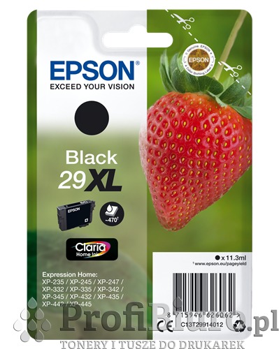 Tusz Epson T29XL / C13T29914012 Black do drukarek (Oryginalny) [11.3ml]