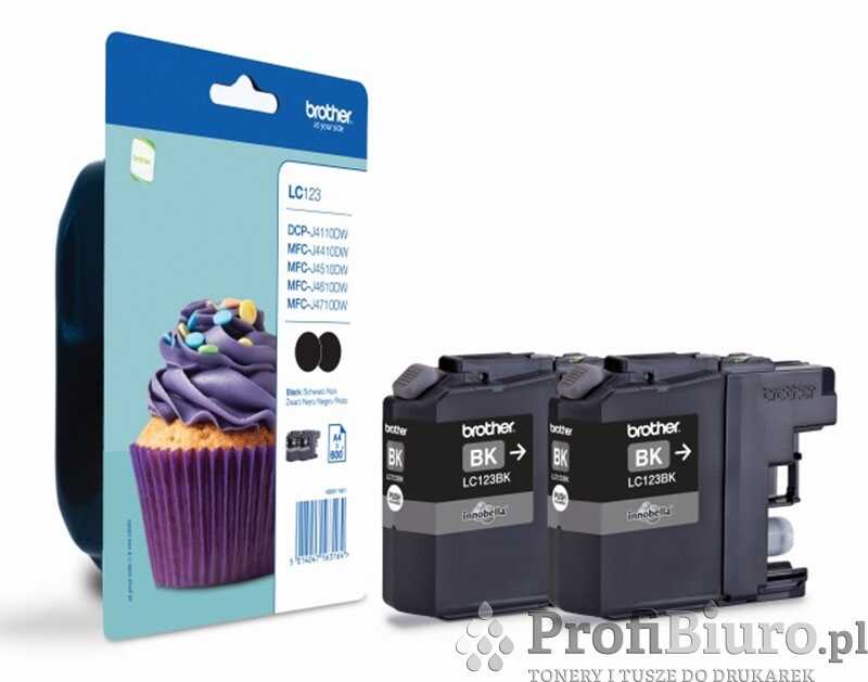 Tusz Brother LC123BKBP2 Black do drukarek (Oryginalny) - 2 Pack
