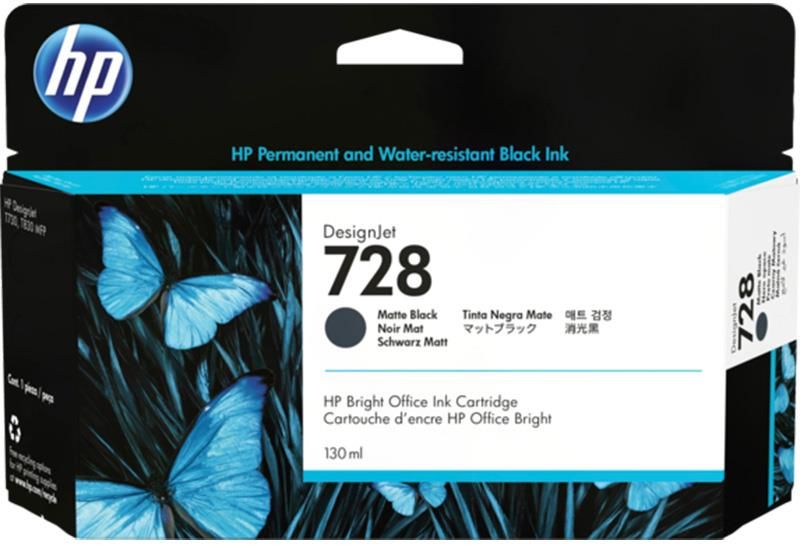 Tusz HP 728 / 3WX25A Matte Black do drukarek (Oryginalny) [130ml]