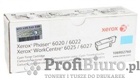 Toner Xerox 106R02760 Cyan do drukarek (Oryginalny) [1k]