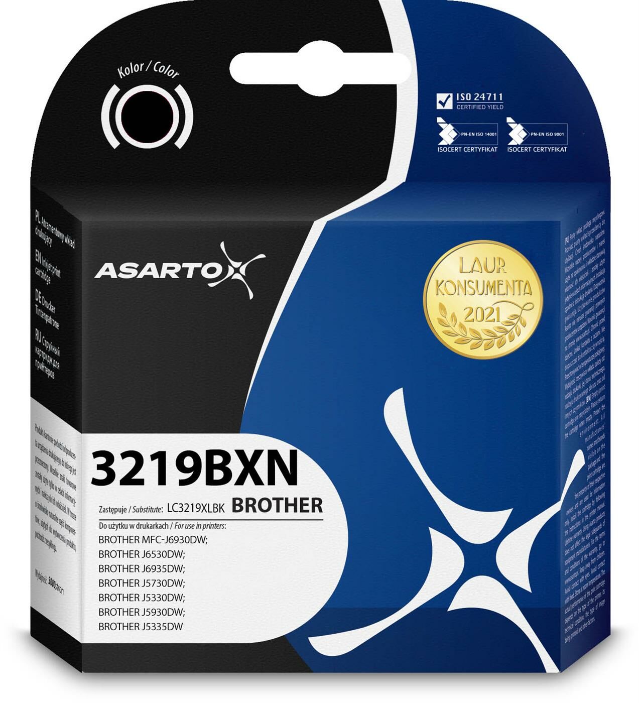 Tusz AS-B3219BXN Czarny do drukarek Brother (Zamiennik Brother LC3219XLBK)