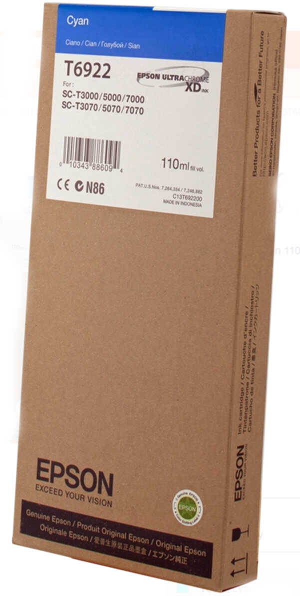 Tusz Epson T6922 do SureColor SC-T3000/5000/7000 110ml Cyan