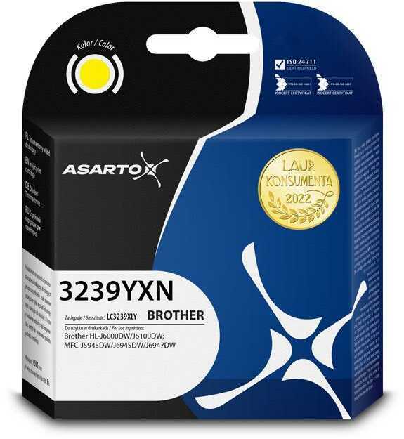 Tusz Asarto do Brother 3239YXN LC3239XLY 52ml yellow