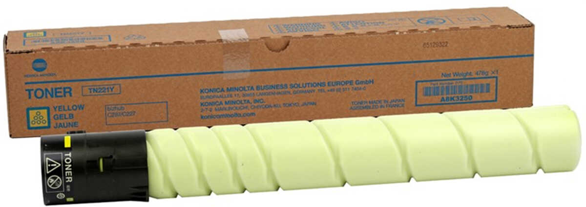 Toner Konica Minolta TN221Y / A8K325F Yellow do drukarek (Oryginalny) [10.5k]