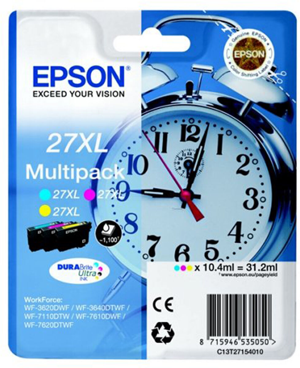 Zestaw tuszy Epson 27XL / C13T27154012 CMY do drukarek (Oryginalny) [3x10.4ml]