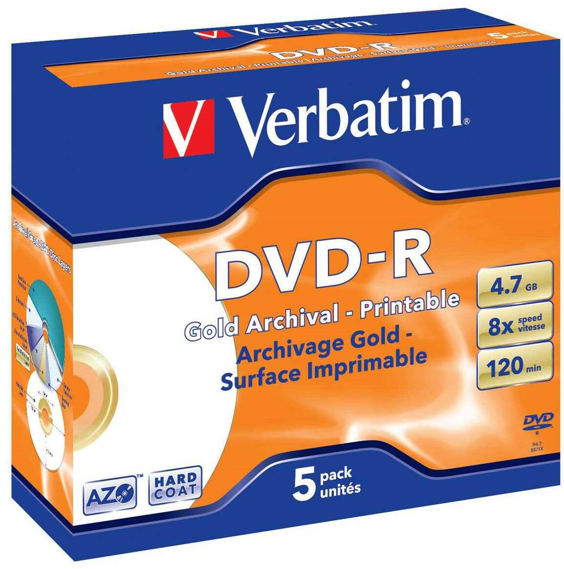 Verbatim DVD-R 4.7GB x8 5szt Jewel Case