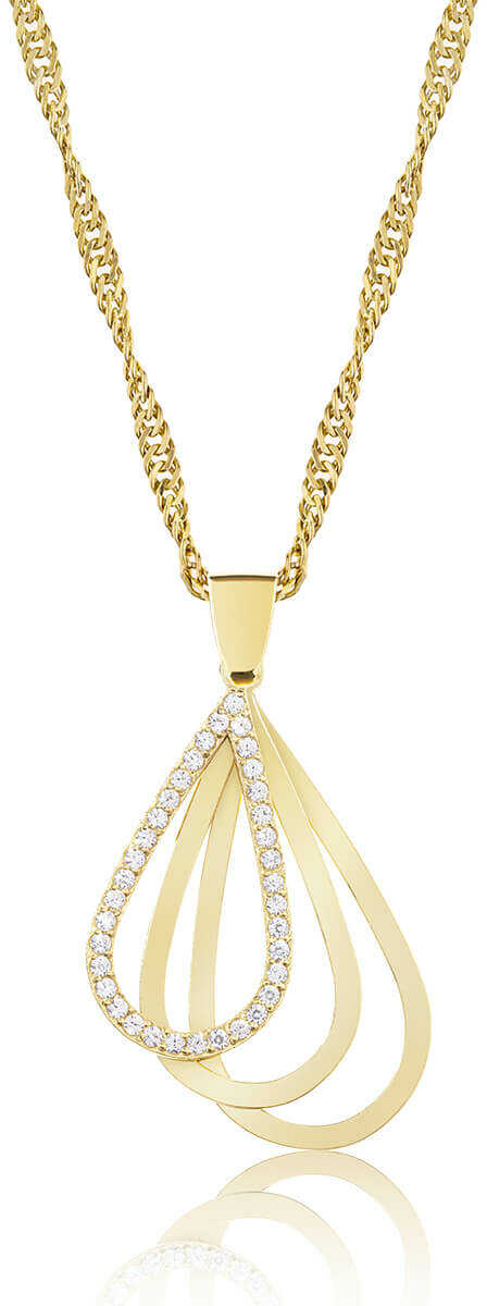 Wisiorek rozkładany srebrny pozłacany z cyrkoniami