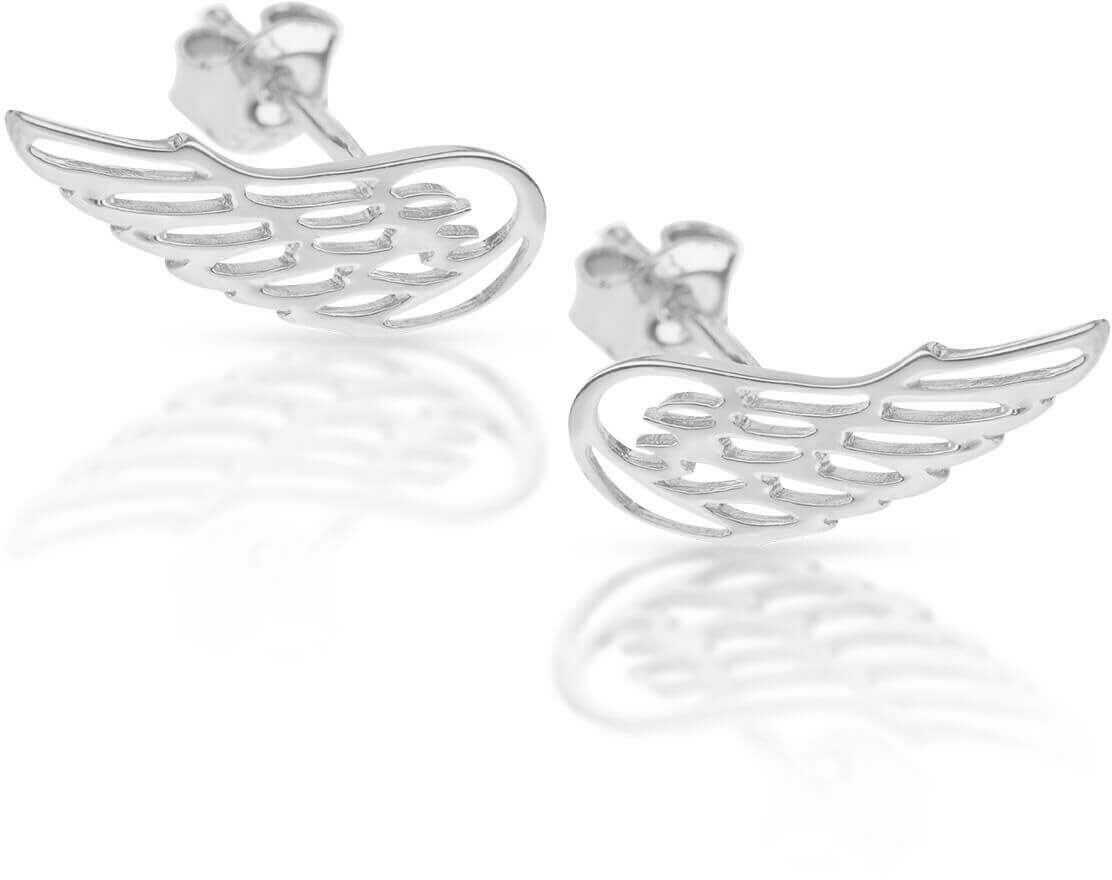 Srebrne kolczyki skrzydła