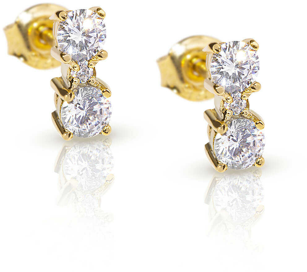 Kolczyki pozłacane z cyrkoniami