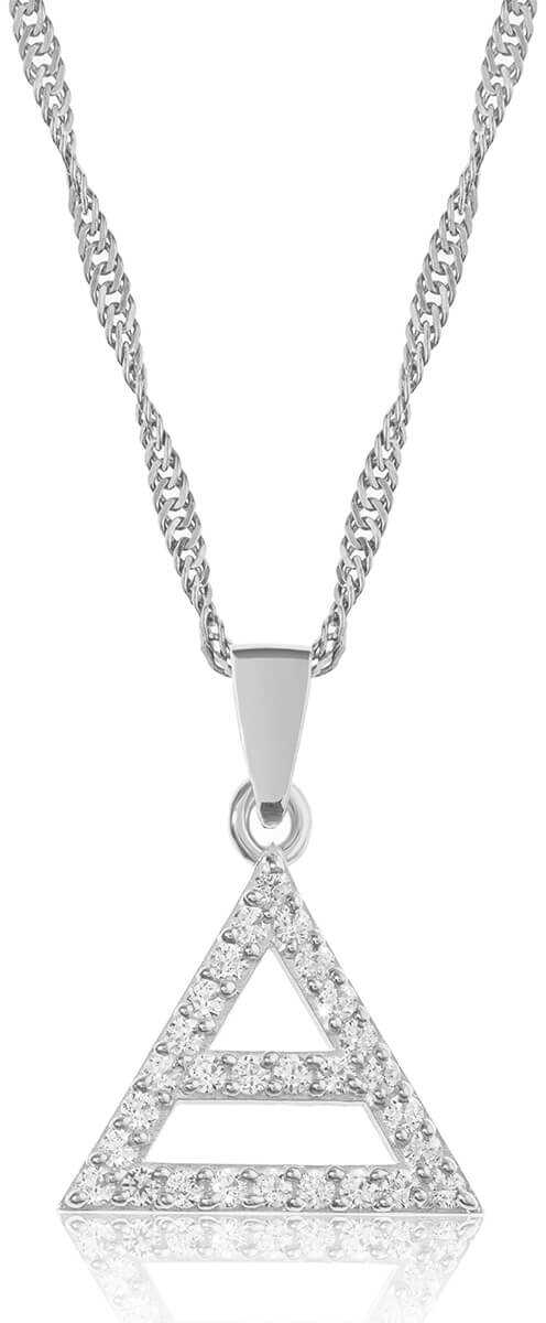 Wisiorek srebrny trójkąt z cyrkoniami