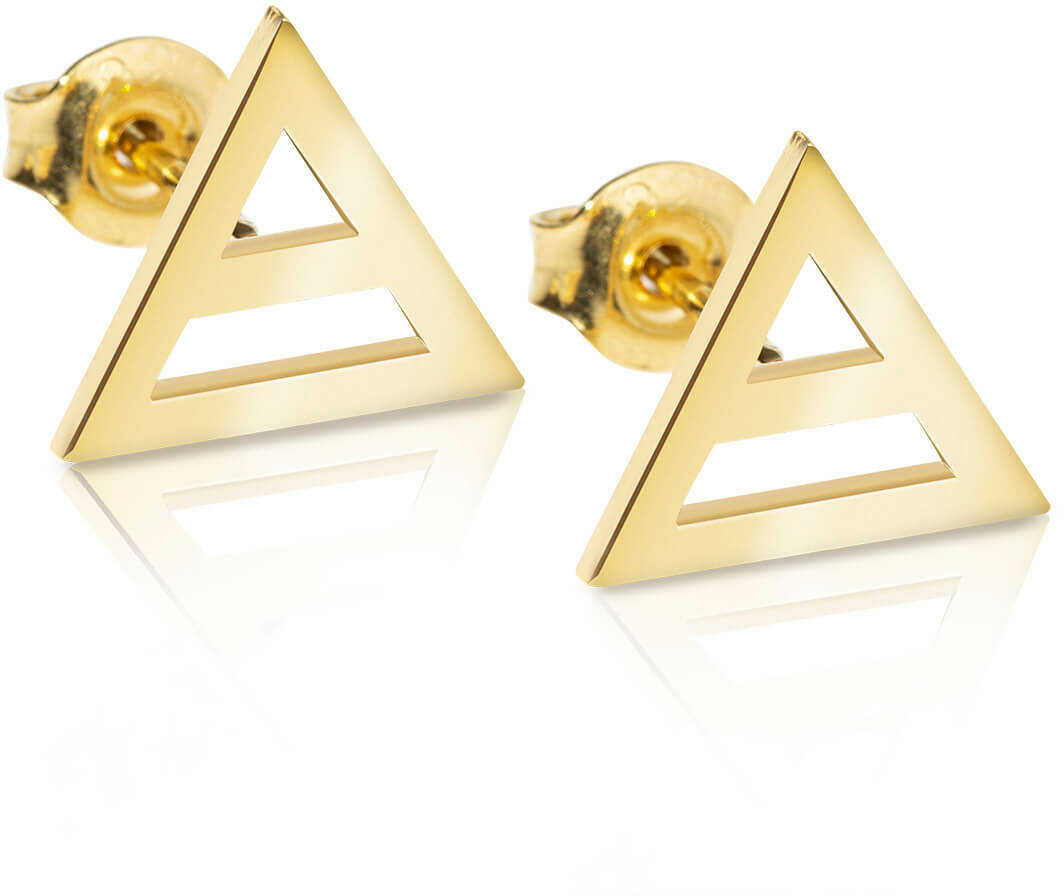 Kolczyki trójkąty srebrne pozłacane