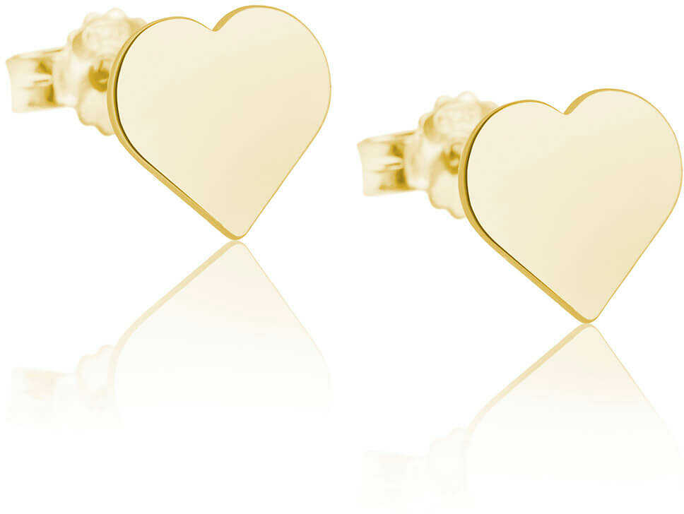 Kolczyki serduszka gładkie duże srebrne pozłacane