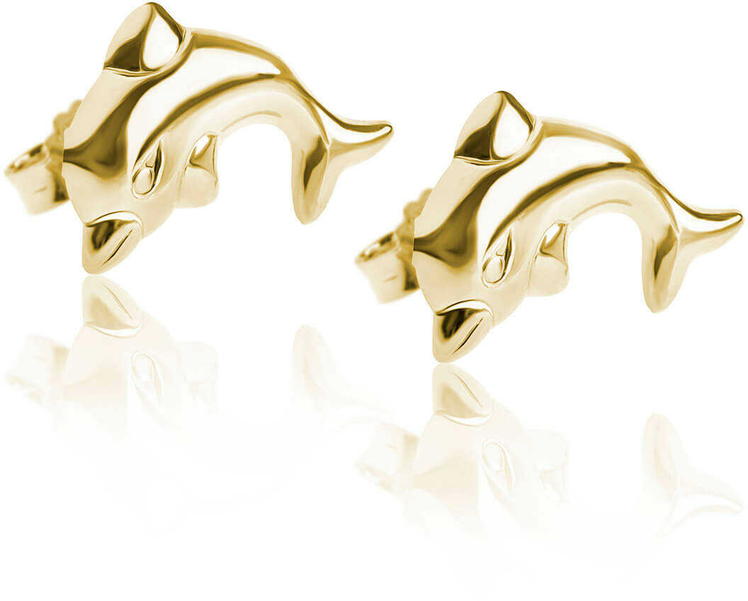 Kolczyki delfinki srebrne pozłacane