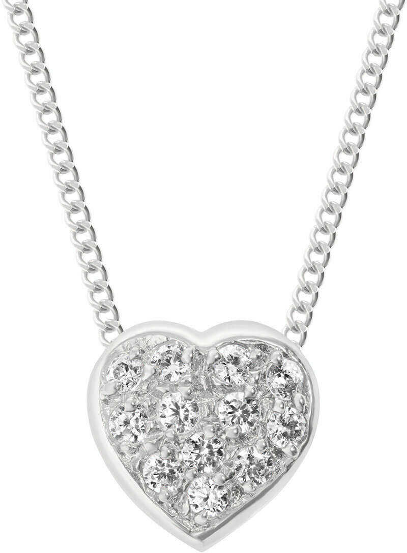 Naszyjnik celebrytka z serduszkiem z cyrkoniami srebrny