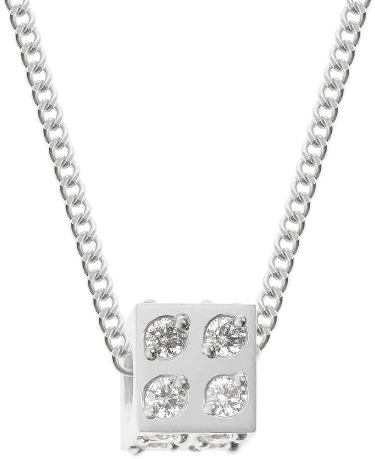 Naszyjnik celebrytka kostka srebrna