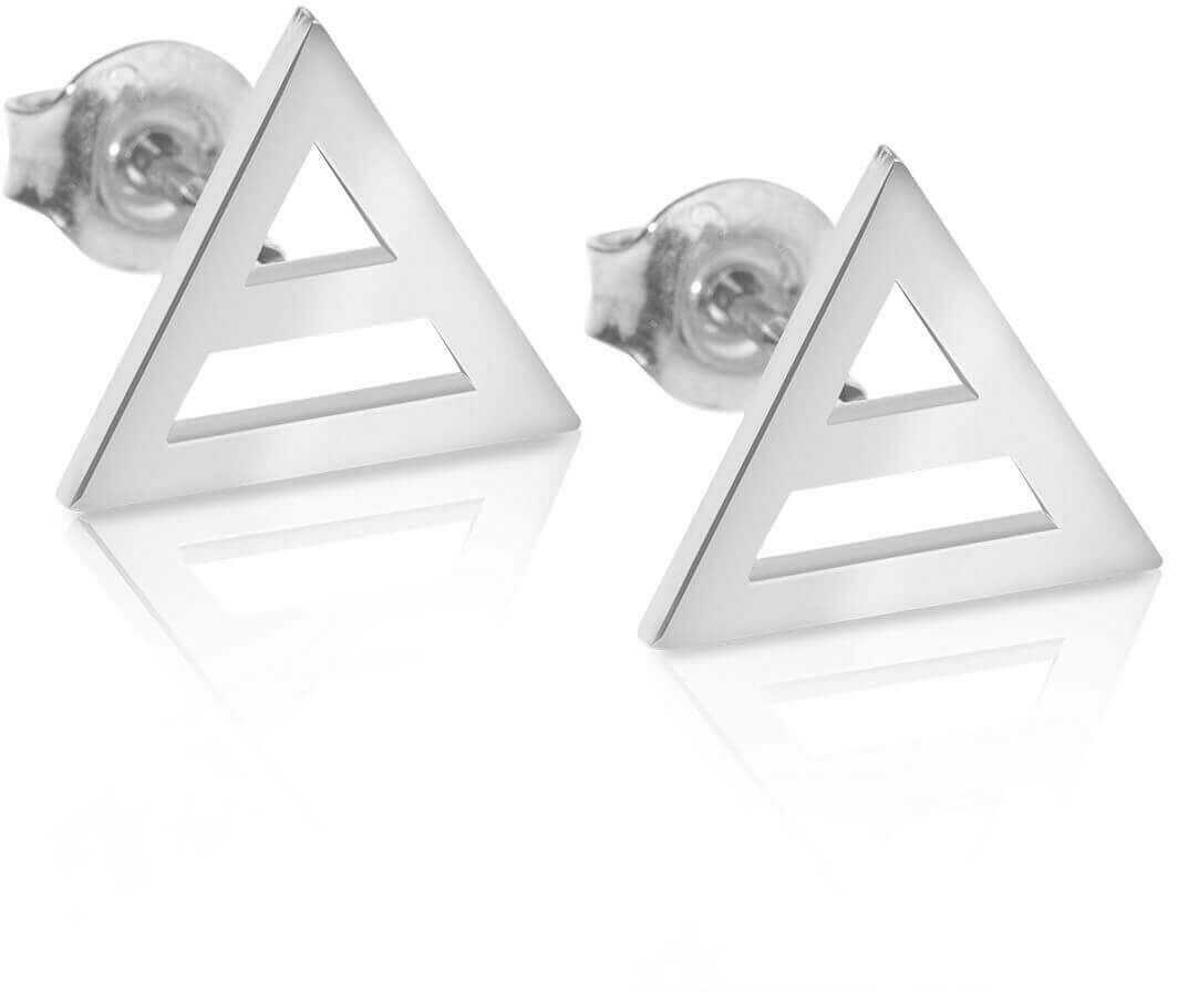 Kolczyki srebrne trójkąty