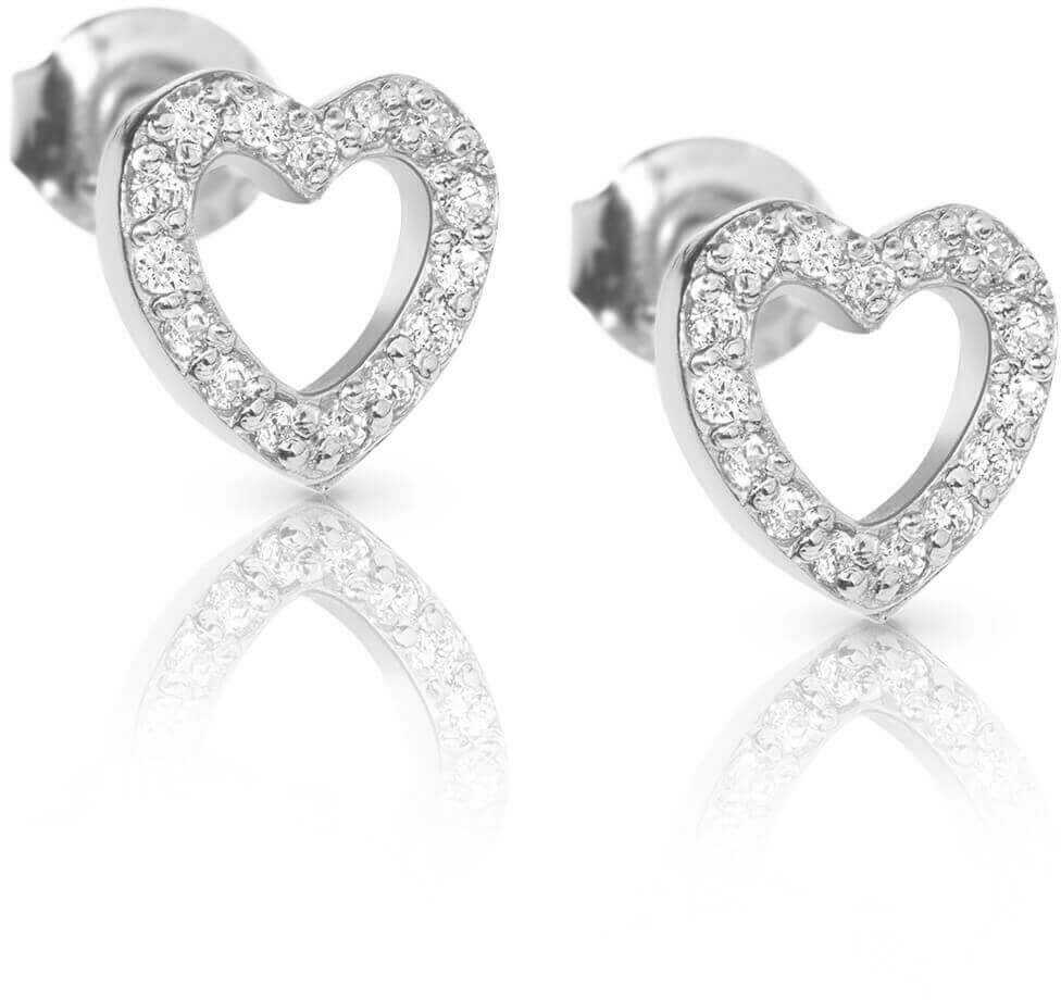 Srebrne kolczyki serduszka