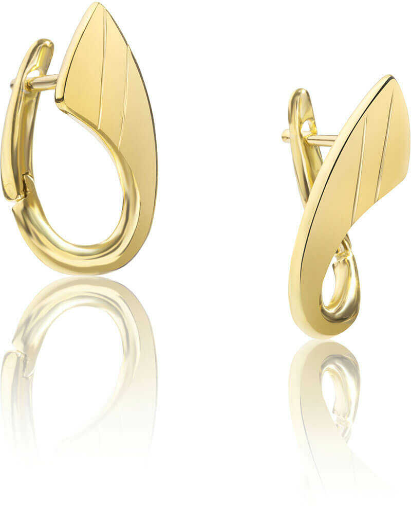 Kolczyki srebrne pozłacane gładkie Nowoczesna Elegancja