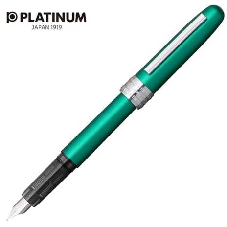 Pióro wieczne Platinum Plaisir Teal Green, F, zielone matowe