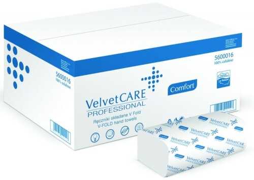 Ręczniki składane ZZ celulozowe VELVET, 2-warstwowe, 3000 listków, 20szt., białe