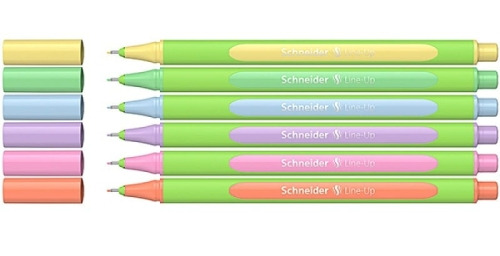 Cienkopis SCHNEIDER LINE-UP PASTEL, 0,4mm, 6 szt, pudełko z zawieszką - mix kolorów
