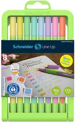 Cienkopis SCHNEIDER LINE-UP PASTEL, 0,4mm, 8 szt, w kasecie typu stojak - mix kolorów