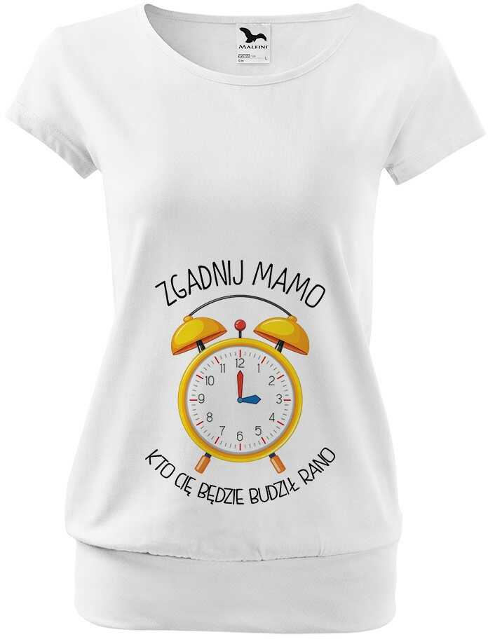 Koszulka ciążowa Przyszła Mama - Zgadnij Mamo kto Cię będzie budził rano