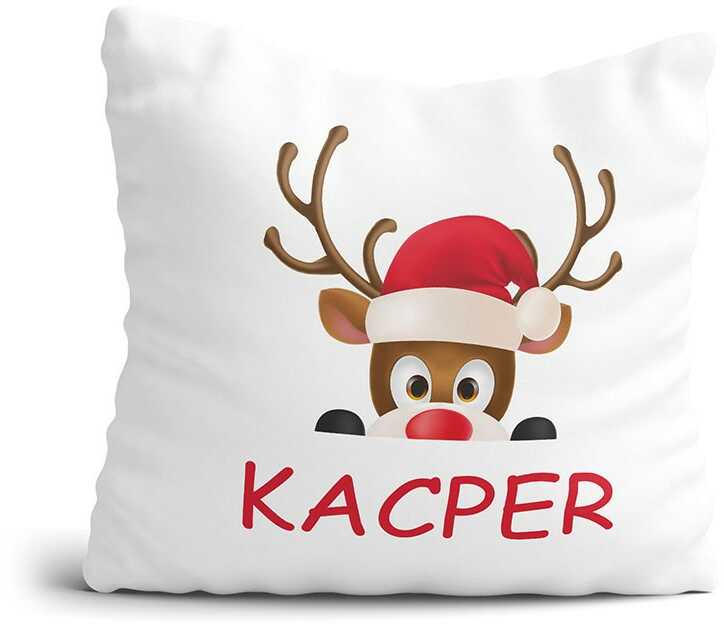 Poduszka na Święta Renifer + imię Prezent na Boże Narodzenie na Mikołaja pod Choinkę