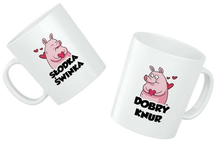 Zestaw Dwóch Kubków Par - Słodka Świnka Dobry Knur