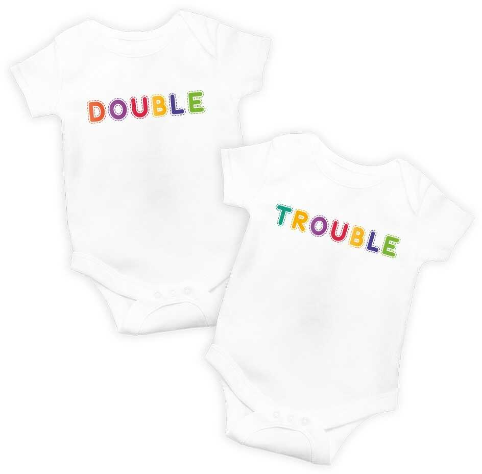 Zestaw dwóch body dla bliźniaków Double Trouble