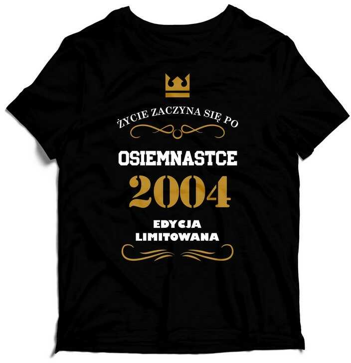 Koszulka Życie zaczyna się po osiemnastce Prezent T-shirt