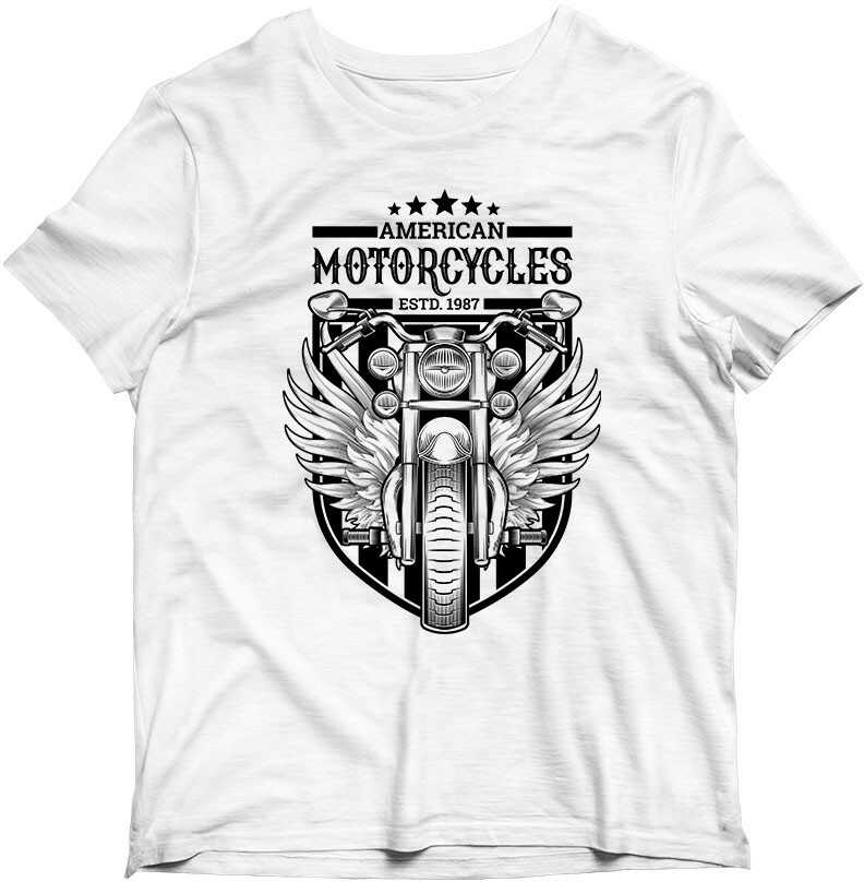 Koszulka - AMERICAN MOTORCYCLES Koszulka Motoryzacyjna dla Motocyklisty Prezent