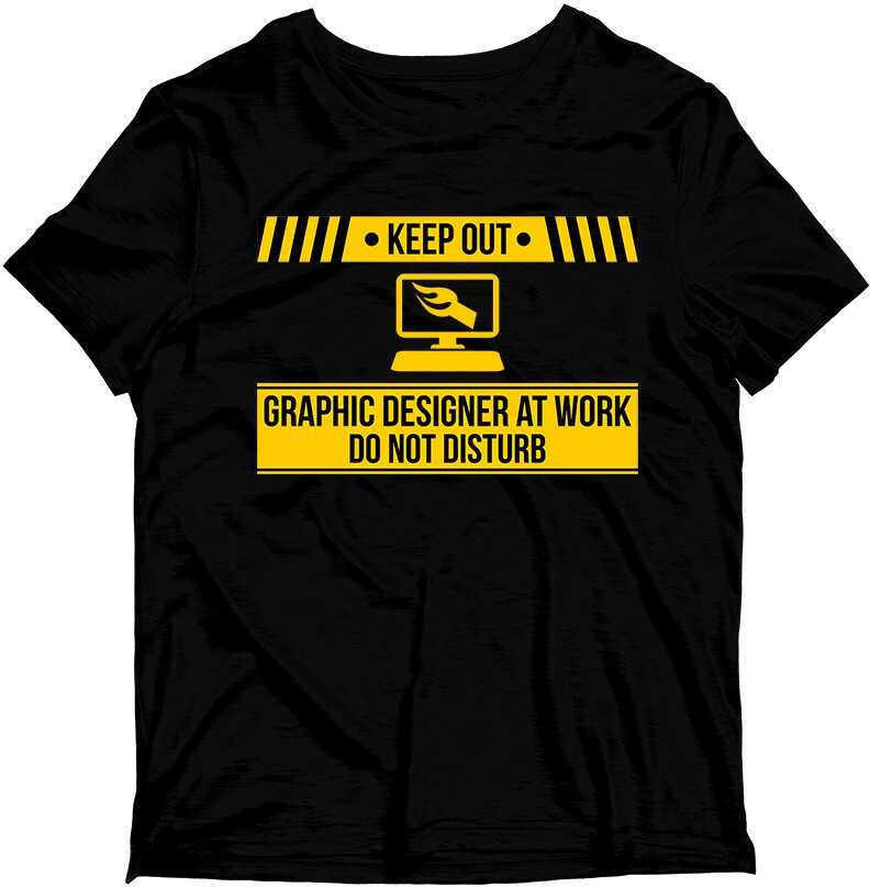 Koszulka - KEEP OUT Graphic Designer at work do not disturb Nie Przeszkadzać Prezent